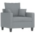 Sillón de tela gris claro 60