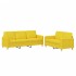 Juego de sofás con cojines 2 piezas tela amarillo