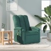 Sillón de masaje reclinable de tela verde oscuro
