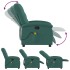 Sillón de masaje reclinable de tela verde