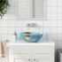Lavabo sobre encimera redondo cerámica multicolor Φ41x14