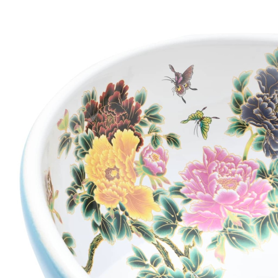 Lavabo sobre encimera redondo cerámica multicolor Φ41x14