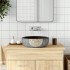 Lavabo sobre encimera redondo cerámica marrón y negro Φ41x14
