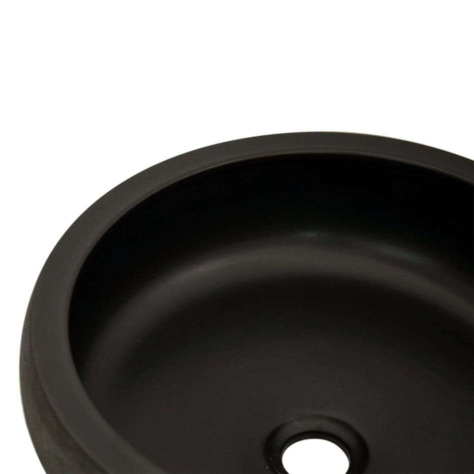 Lavabo sobre encimera redondo cerámica marrón y negro Φ41x14