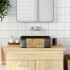 Lavabo encimera rectangular cerámica negro marrón 46x35,5x13