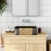 Lavabo encimera rectangular cerámica negro marrón 46x35,5x13 cm