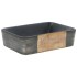 Lavabo encimera rectangular cerámica negro marrón 46x35,5x13