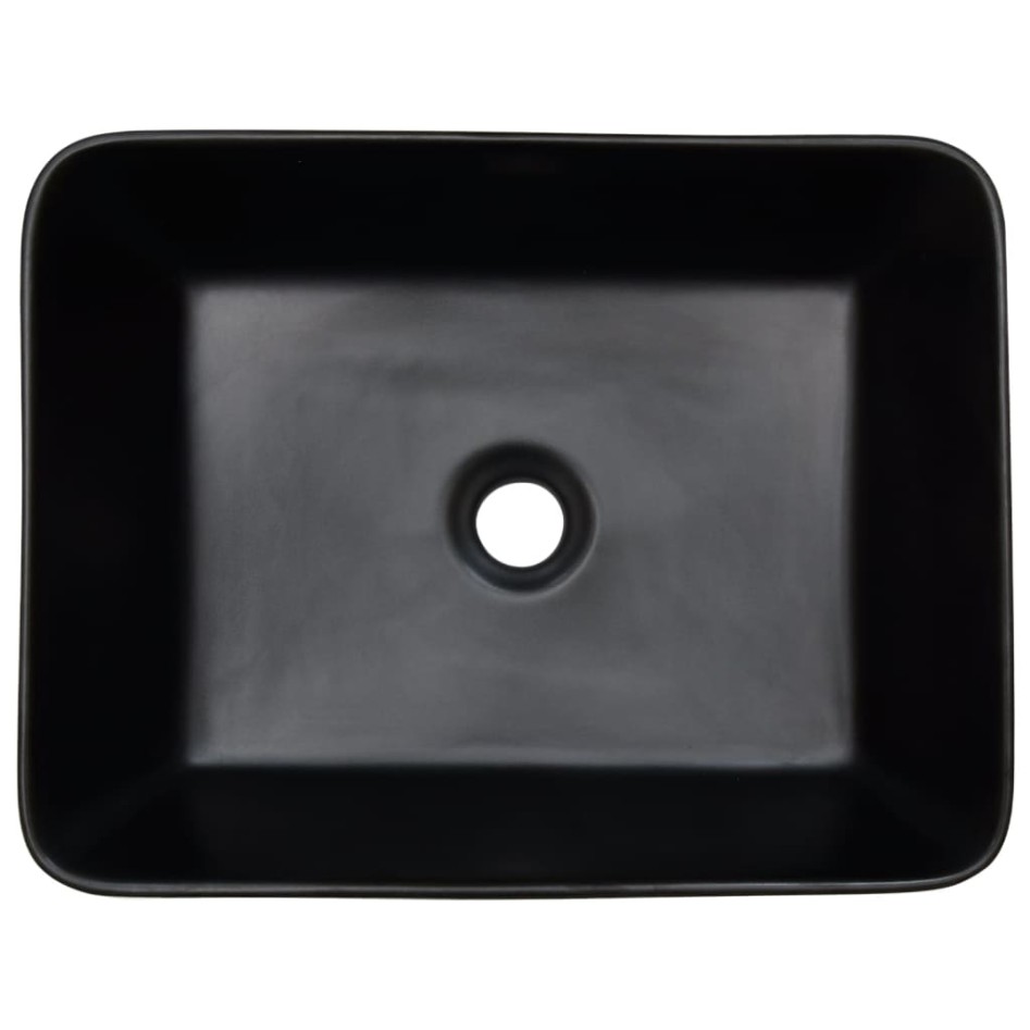 Lavabo encimera rectangular cerámica negro marrón 46x35,5x13