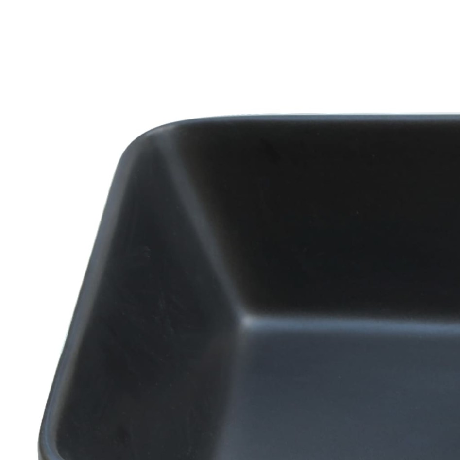 Lavabo encimera rectangular cerámica negro marrón 46x35,5x13