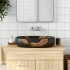 Lavabo sobre encimera ovalado cerámica negro 59x40x14