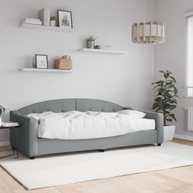 Sofá cama con colchón tela gris claro 90x200
