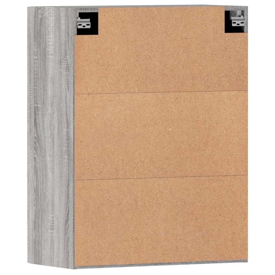 Armarios de pared 2 uds madera de ingeniería gris