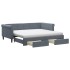 Sofá cama nido con cajones terciopelo gris oscuro 90x190