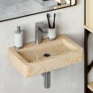 Lavabo de pared mármol crema 38x24x6,5 cm
