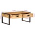 Mesa de centro hierro y madera maciza de mango 100x54x40