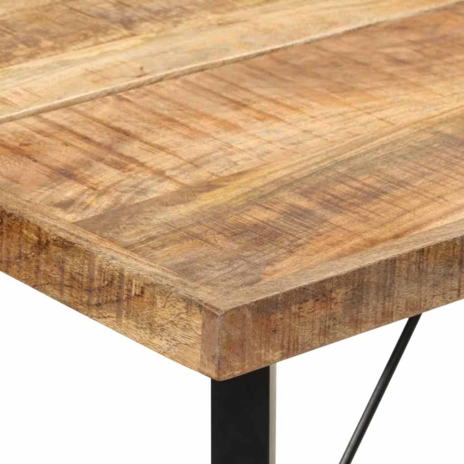 Mesa alta de hierro y madera maciza de mango 180x70x107