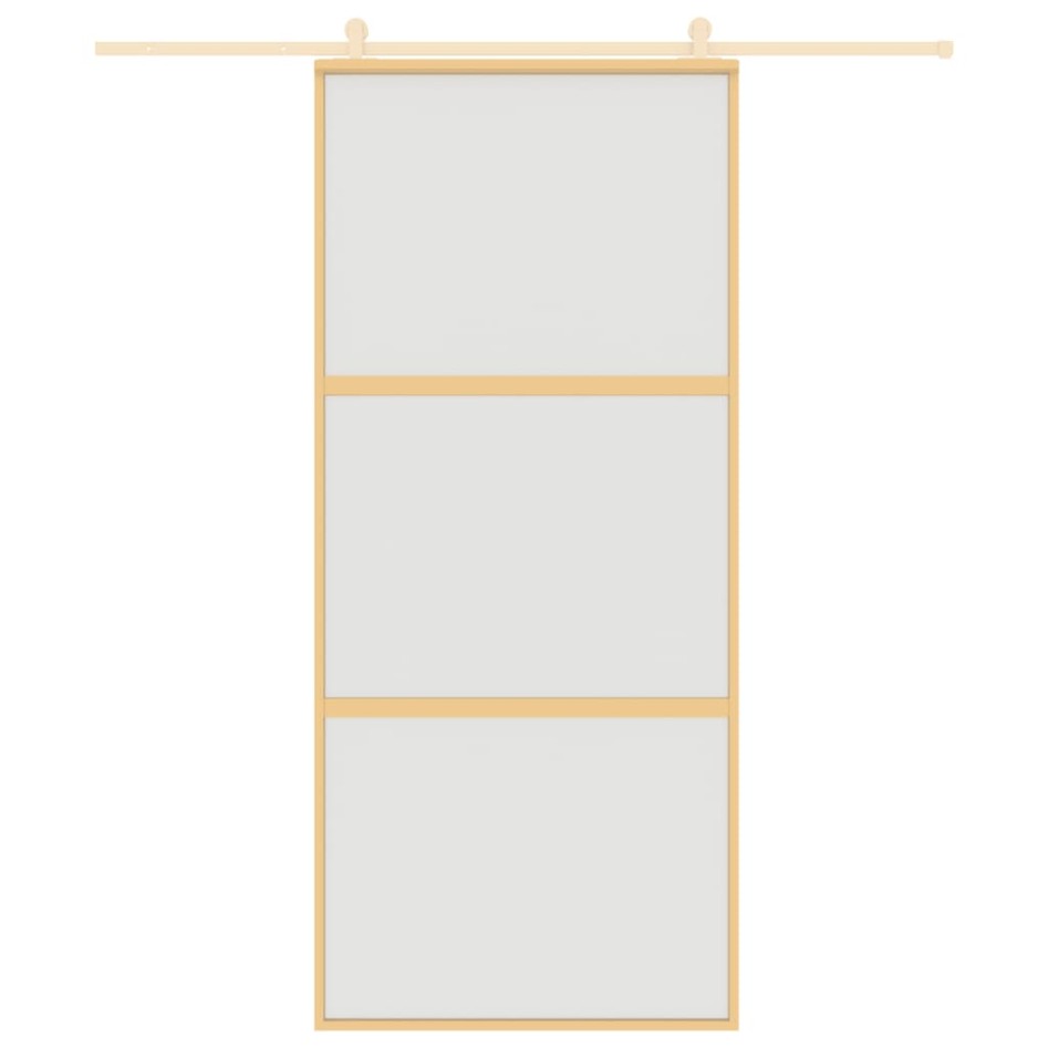 Puerta corredera dorada vidrio ESG esmerilado aluminio