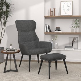 Sillón de relax con reposapiés de tela gris