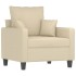 Sillón de tela color crema 60