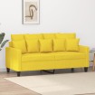 Sofá de 2 plazas de tela amarillo claro 140 cm