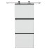 Puerta corredera vidrio templado y aluminio negra 90x205