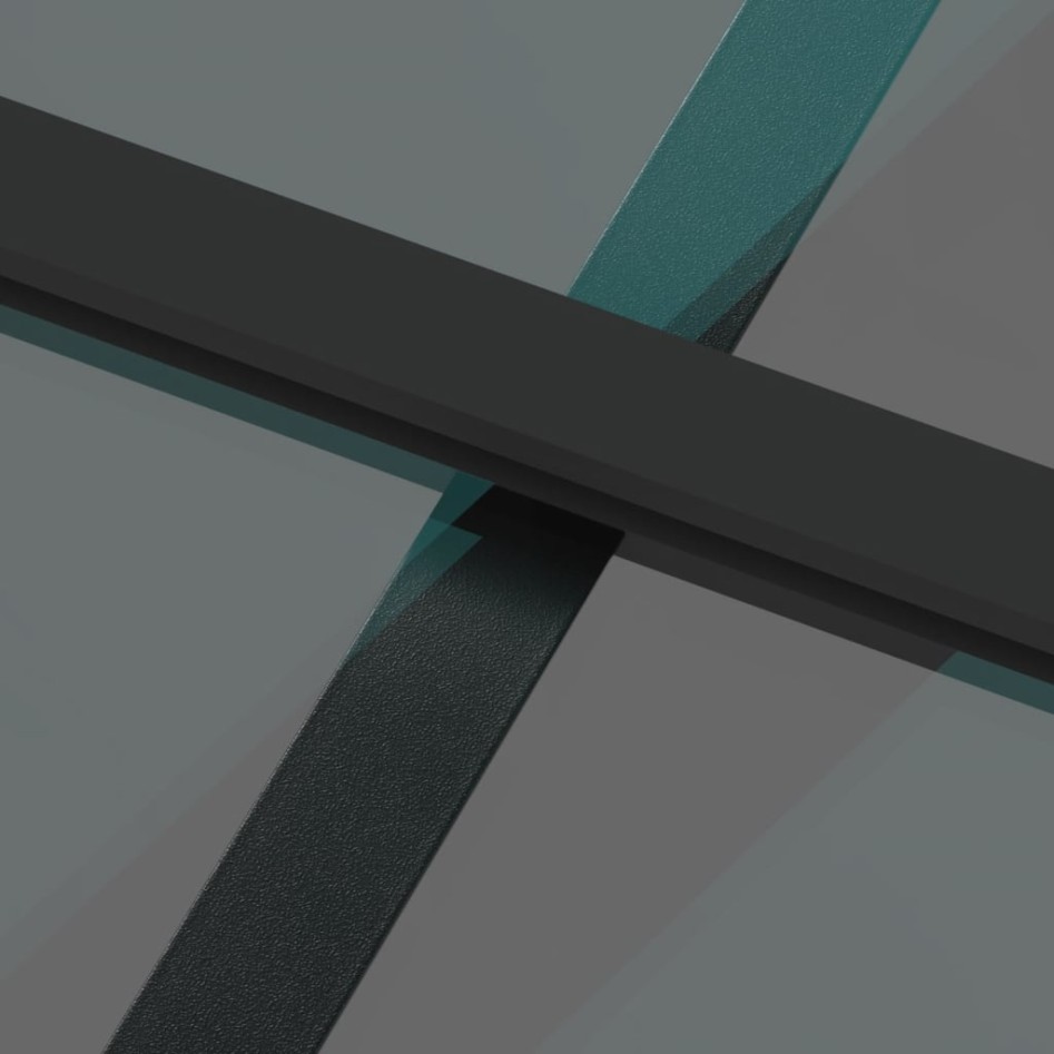 Puerta corredera vidrio templado y aluminio negra 90x205