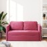 Sofá cama de suelo 2 en 1 terciopelo rojo tinto 122x204x55