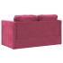 Sofá cama de suelo 2 en 1 terciopelo rojo tinto 122x204x55