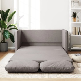 Sofá cama de suelo 2 en 1 tela gris Taupe 112x174x55