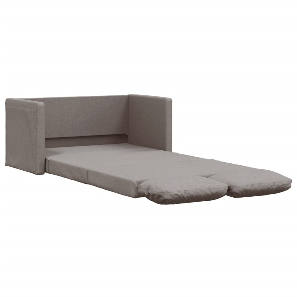 Sofá cama de suelo 2 en 1 tela gris Taupe 112x174x55