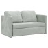 Sofá cama de suelo 2 en 1 terciopelo gris claro 122x204x55