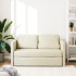 Sofá cama de suelo 2 en 1 cuero sintético crema 112x174x55