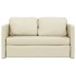 Sofá cama de suelo 2 en 1 cuero sintético crema 112x174x55