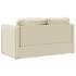 Sofá cama de suelo 2 en 1 cuero sintético crema 112x174x55