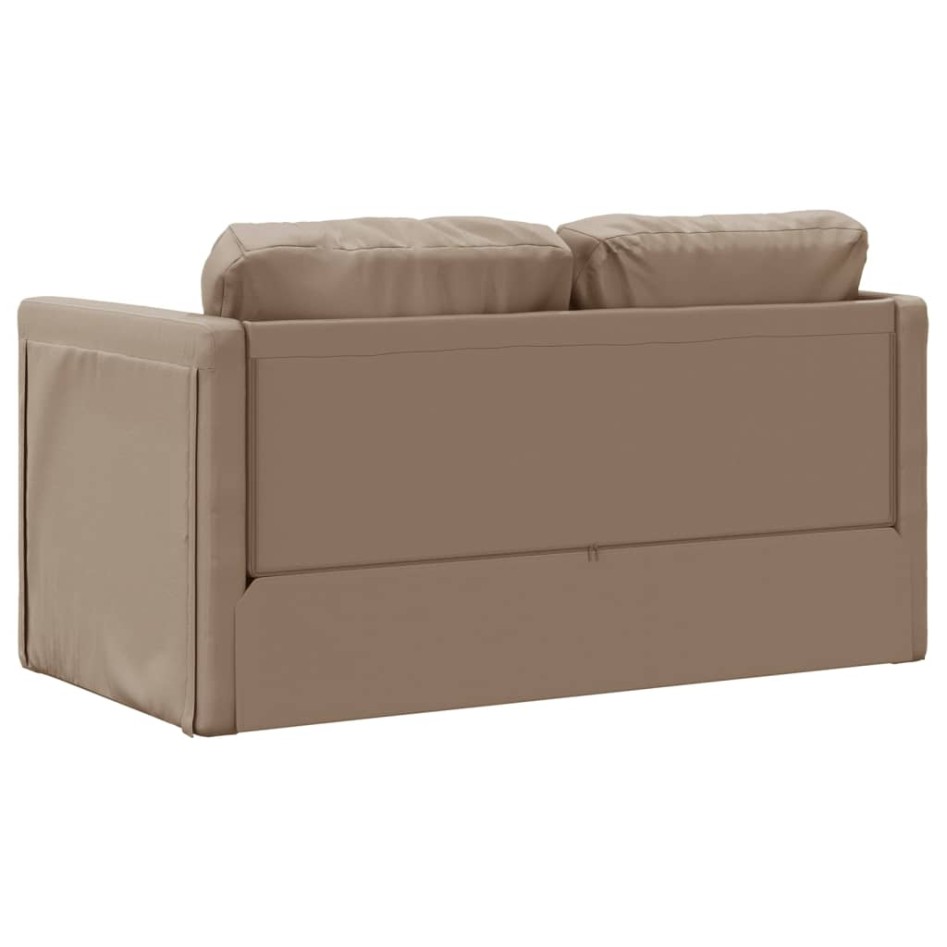 Sofá cama suelo 2 en 1 cuero sintético capuchino 112x174x55