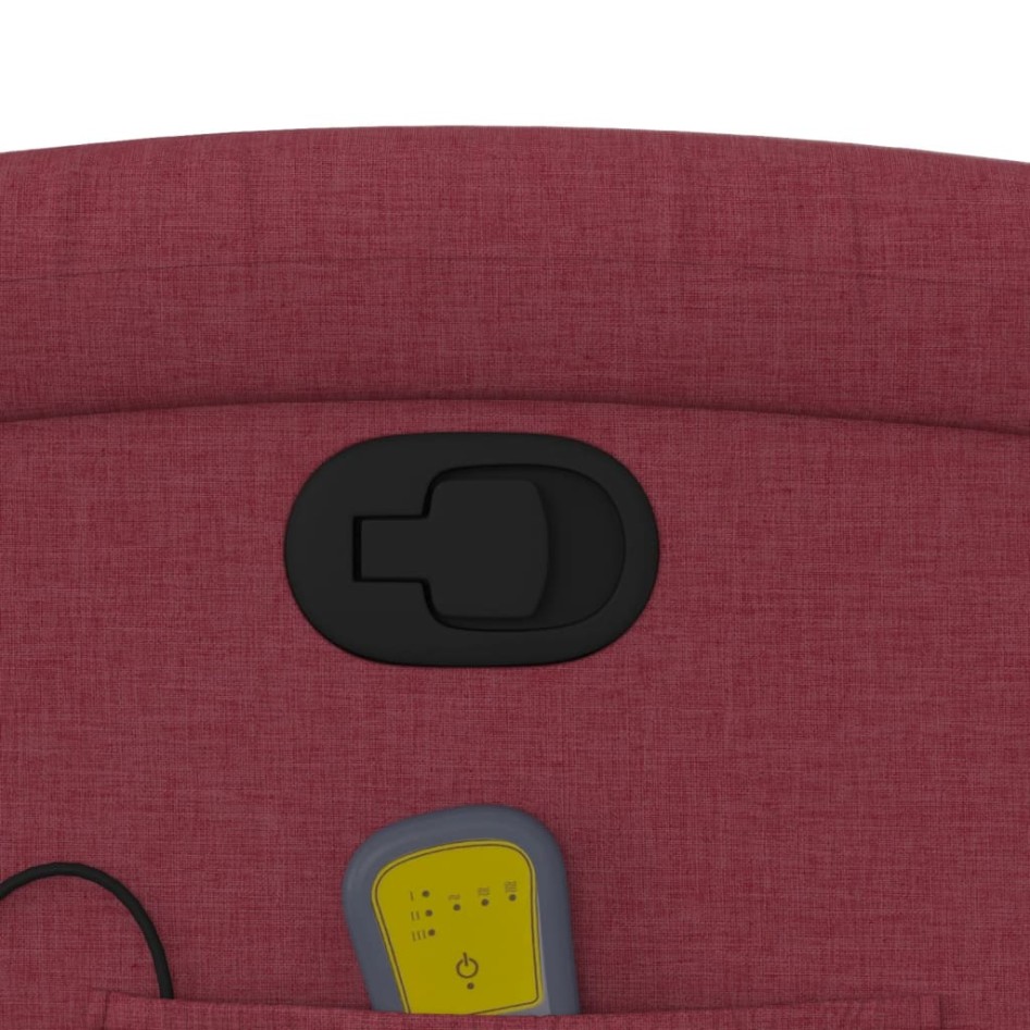Sillón de masaje reclinable de tela color vino