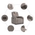 Sillón reclinable de tela gris