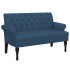 Banco con respaldo tela azul 120x62x75,5