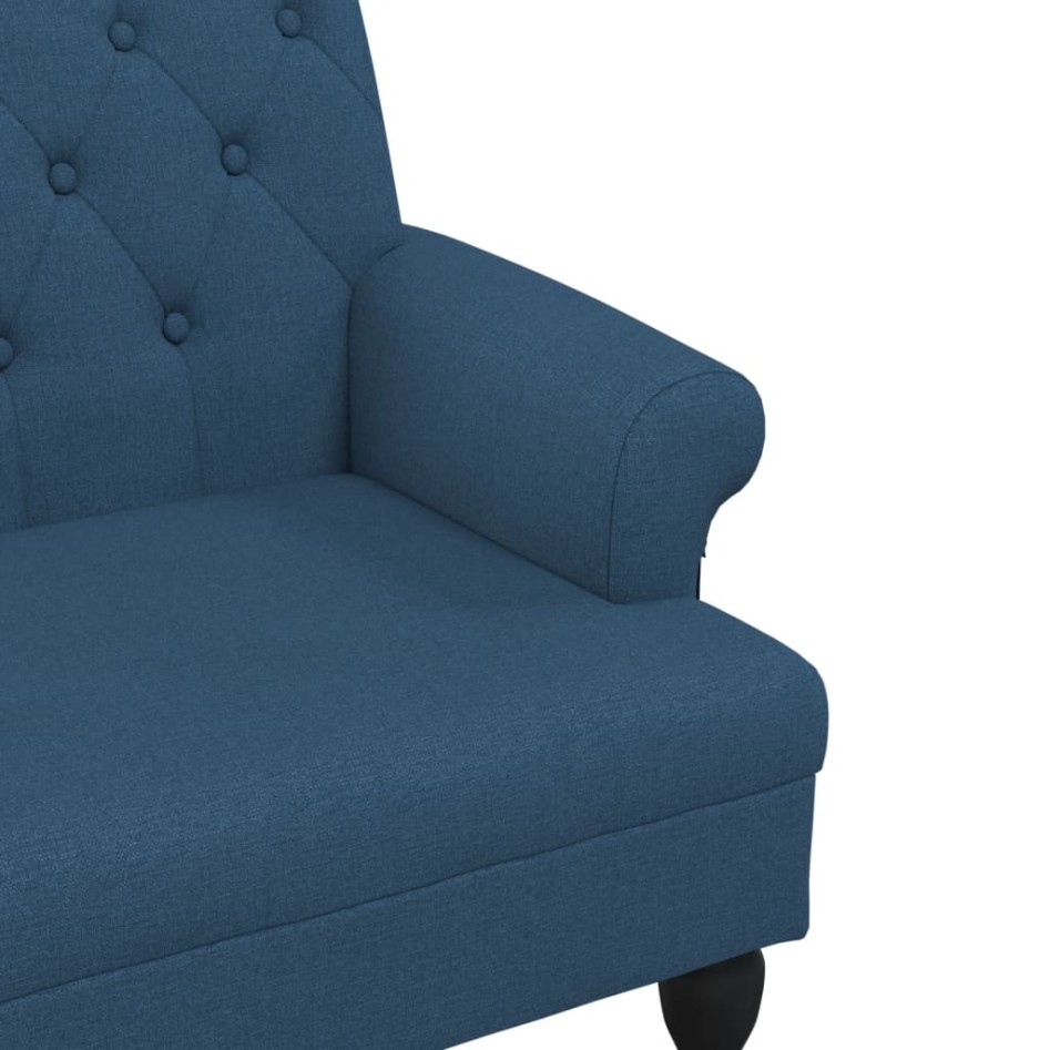 Banco con respaldo tela azul 120x62x75,5