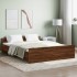 Estructura de cama con cabecero piecero roble marrón 140x200