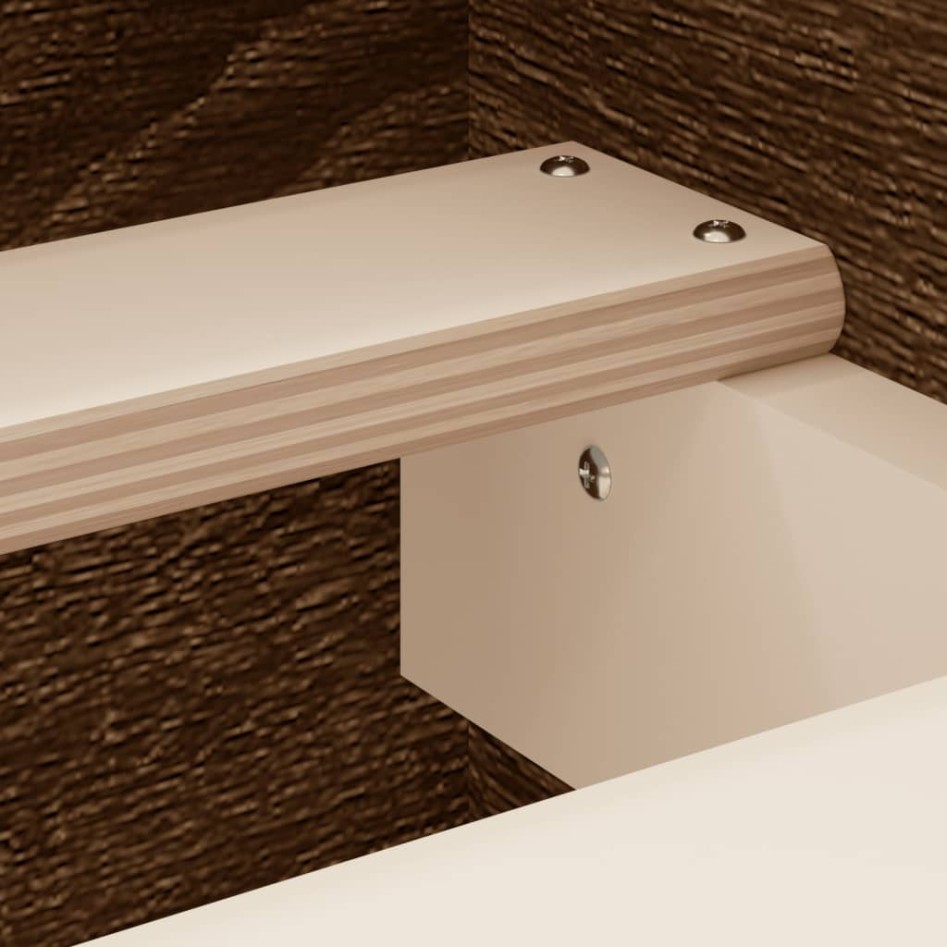 Estructura de cama con cabecero piecero roble marrón 140x200