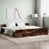 Estructura de cama con cabecero piecero roble ahumado