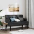 Banco con respaldo cuero sintético negro 112x65,5x75