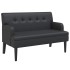 Banco con respaldo cuero sintético negro 112x65,5x75