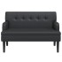 Banco con respaldo cuero sintético negro 112x65,5x75