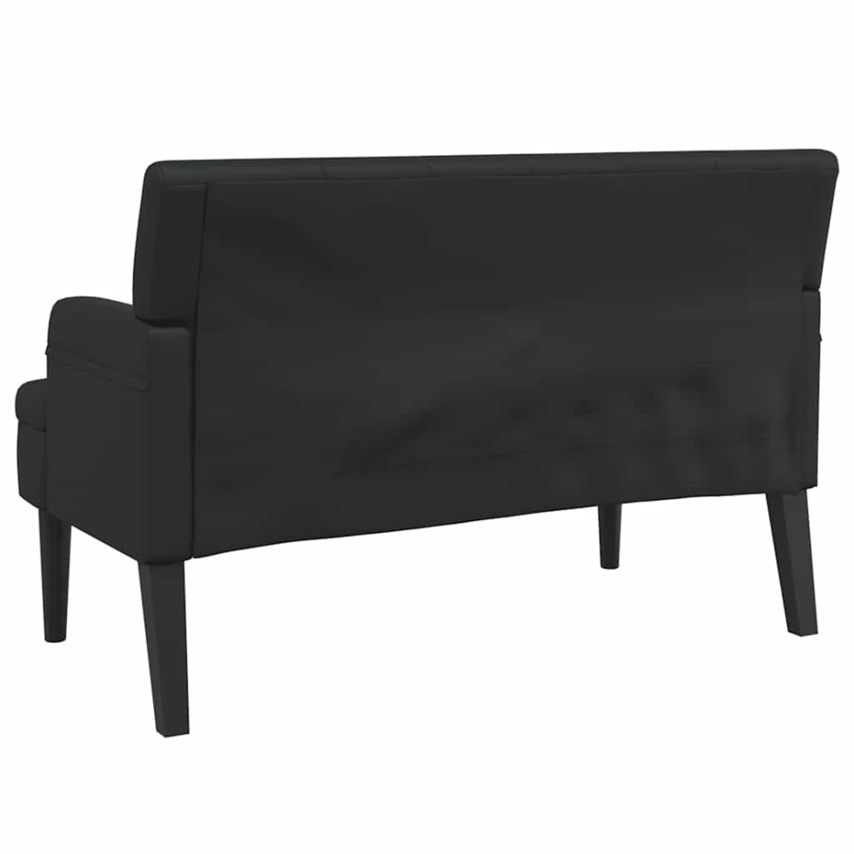 Banco con respaldo cuero sintético negro 112x65,5x75