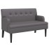 Banco con respaldo cuero sintético gris 112x65,5x75