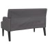 Banco con respaldo cuero sintético gris 112x65,5x75