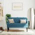 Banco con respaldo terciopelo azul 119,5x64,5x75