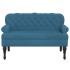 Banco con respaldo terciopelo azul 119,5x64,5x75